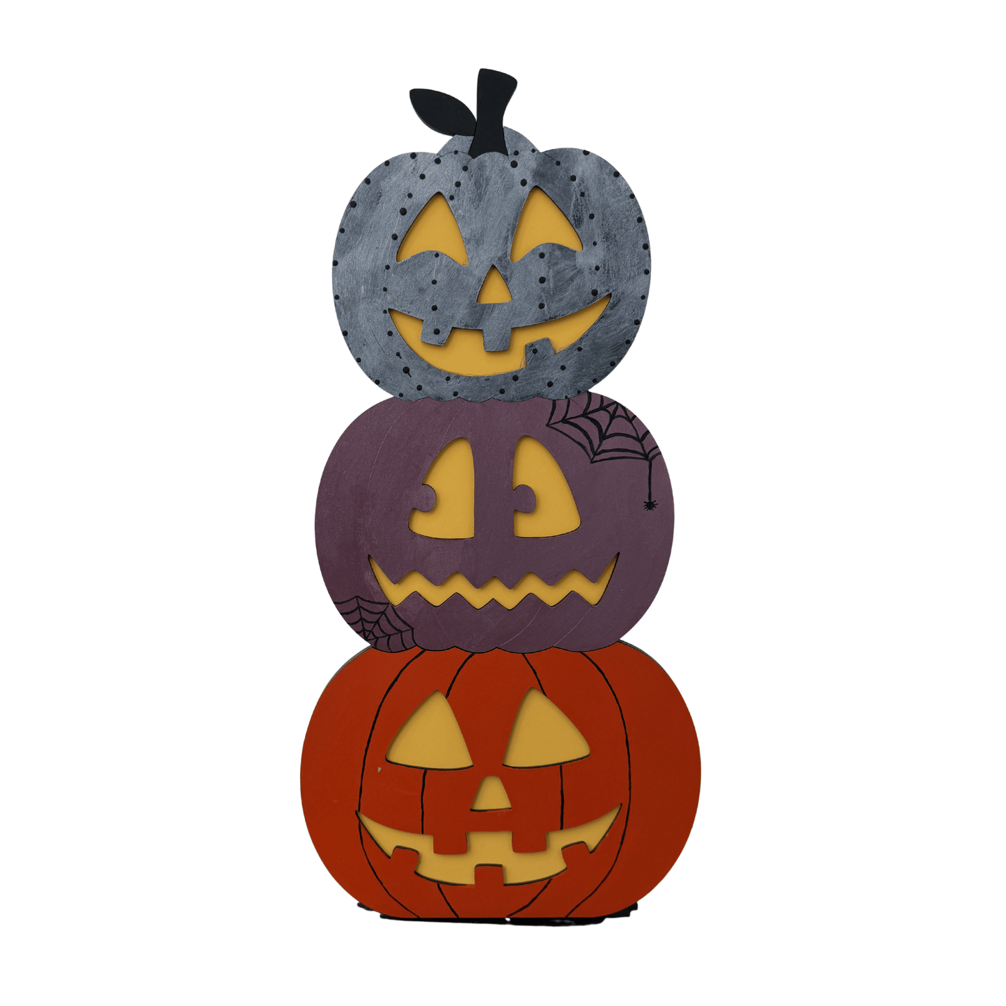 Stacked Jack O Lanterns Pumpkin Sitter 19"