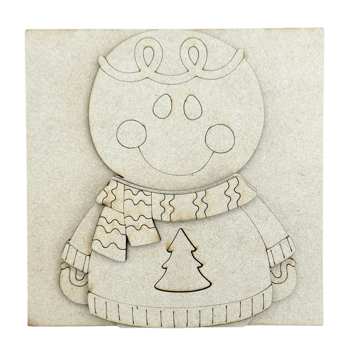 Gingerbread DIY Paint Project, Sweater Man 4.25" Square Interchangeable Sign Insert