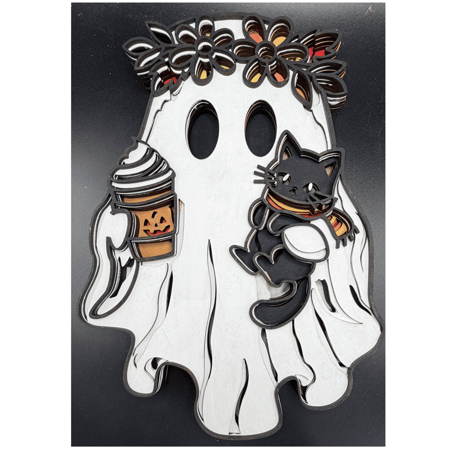 Ghost with Cat and Cup 7 Layer DIY Craft Project