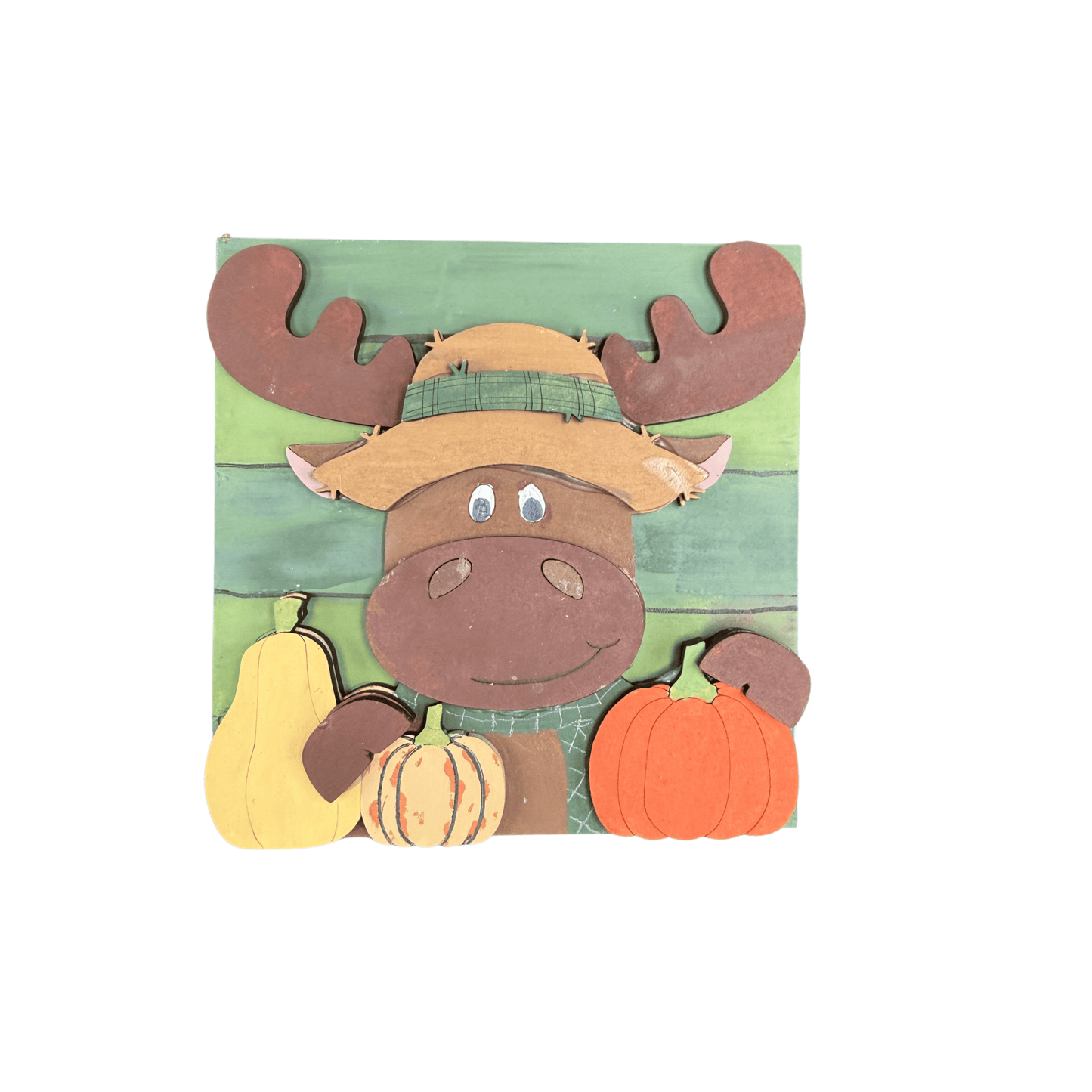 Moose with Hat 4.25" x 4.25" Interchangeable Wood Sign DIY Craft Paint Kit