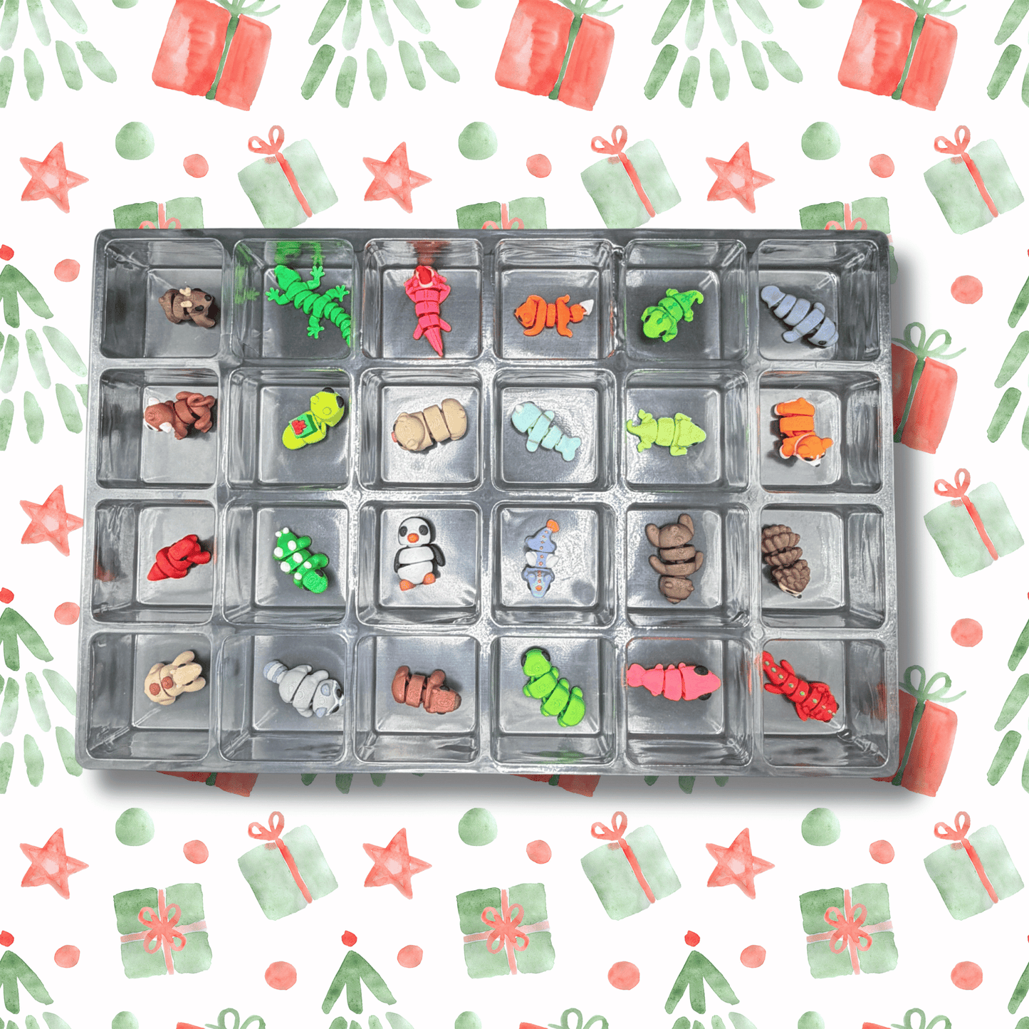 Christmas Advent Calendar Countdown 2026 3D Printed Mini Articulated Fidget Animals