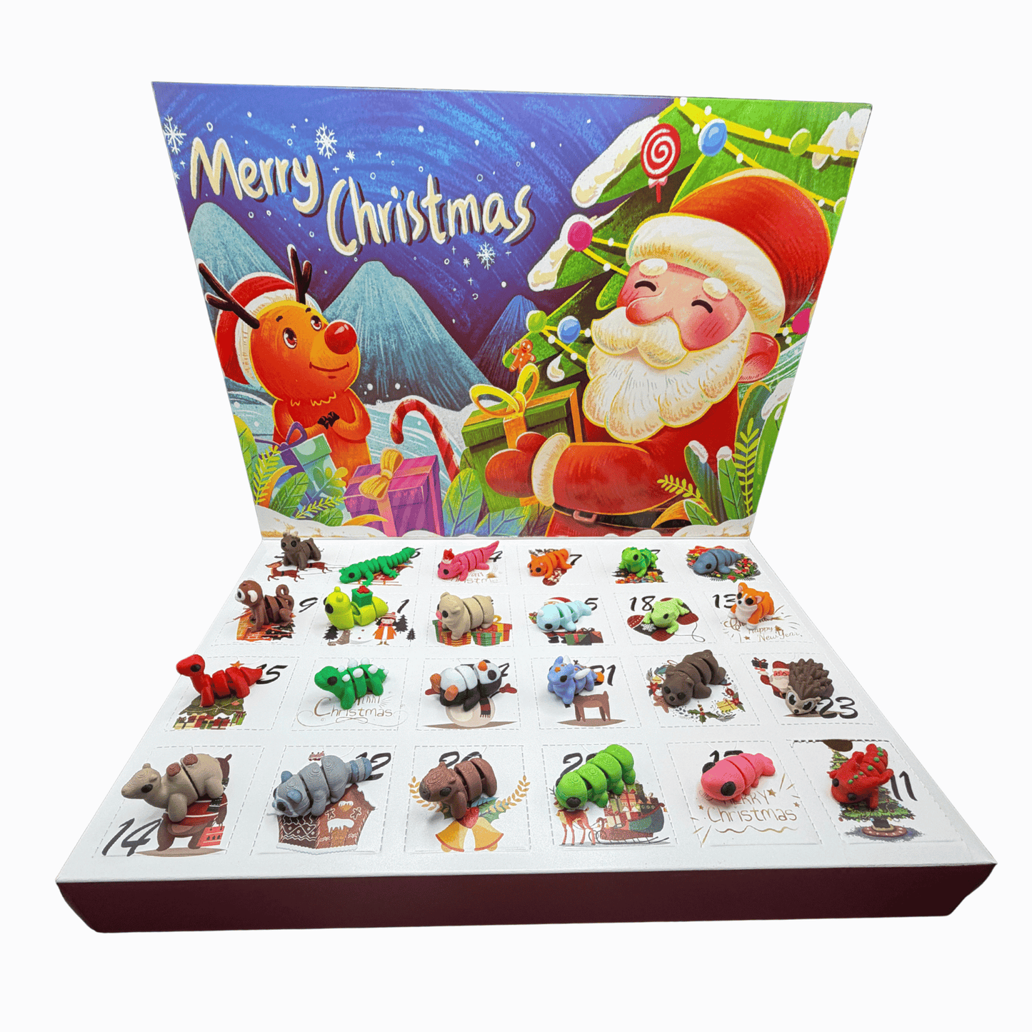 Christmas Advent Calendar Countdown 2026 3D Printed Mini Articulated Fidget Animals