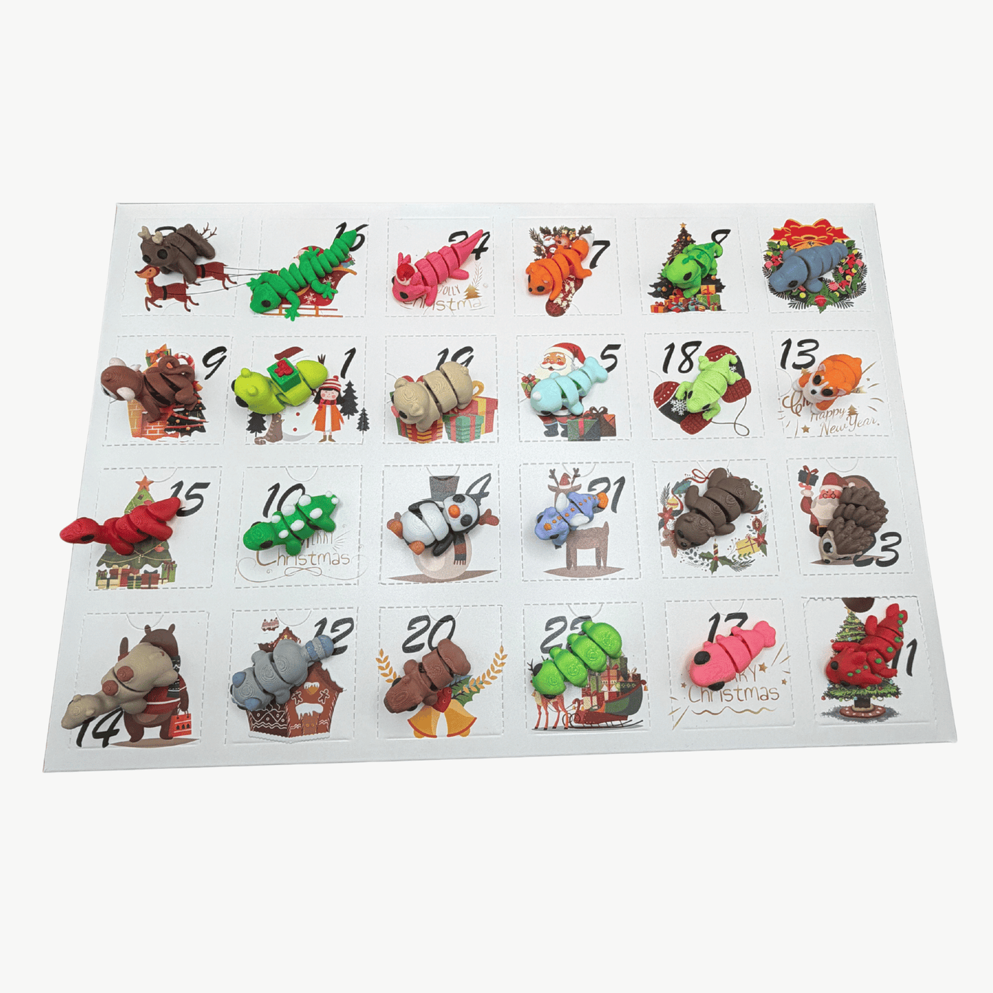 Christmas Advent Calendar Countdown 2026 3D Printed Mini Articulated Fidget Animals