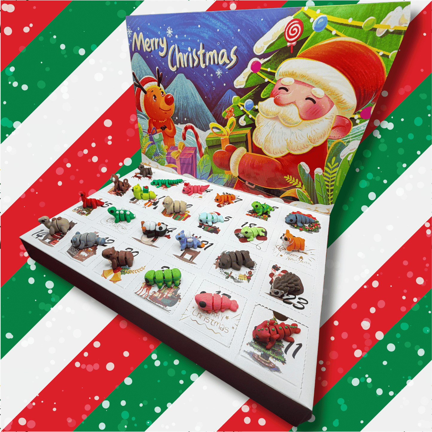 Christmas Advent Calendar Countdown 2026 3D Printed Mini Articulated Fidget Animals