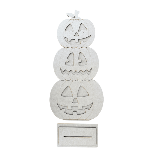 Stacked Jack O Lanterns Pumpkin Sitter 19"