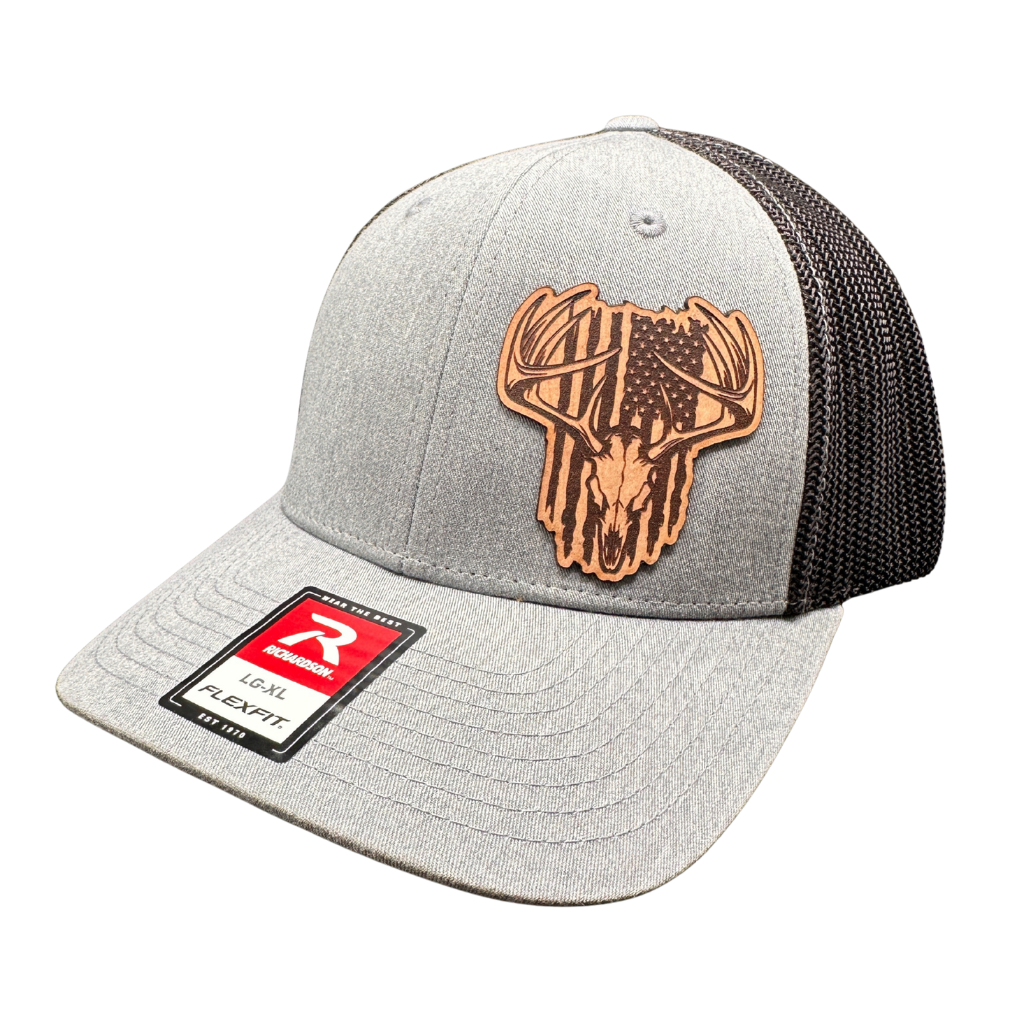 Deer Skull American Flag Patch Hat