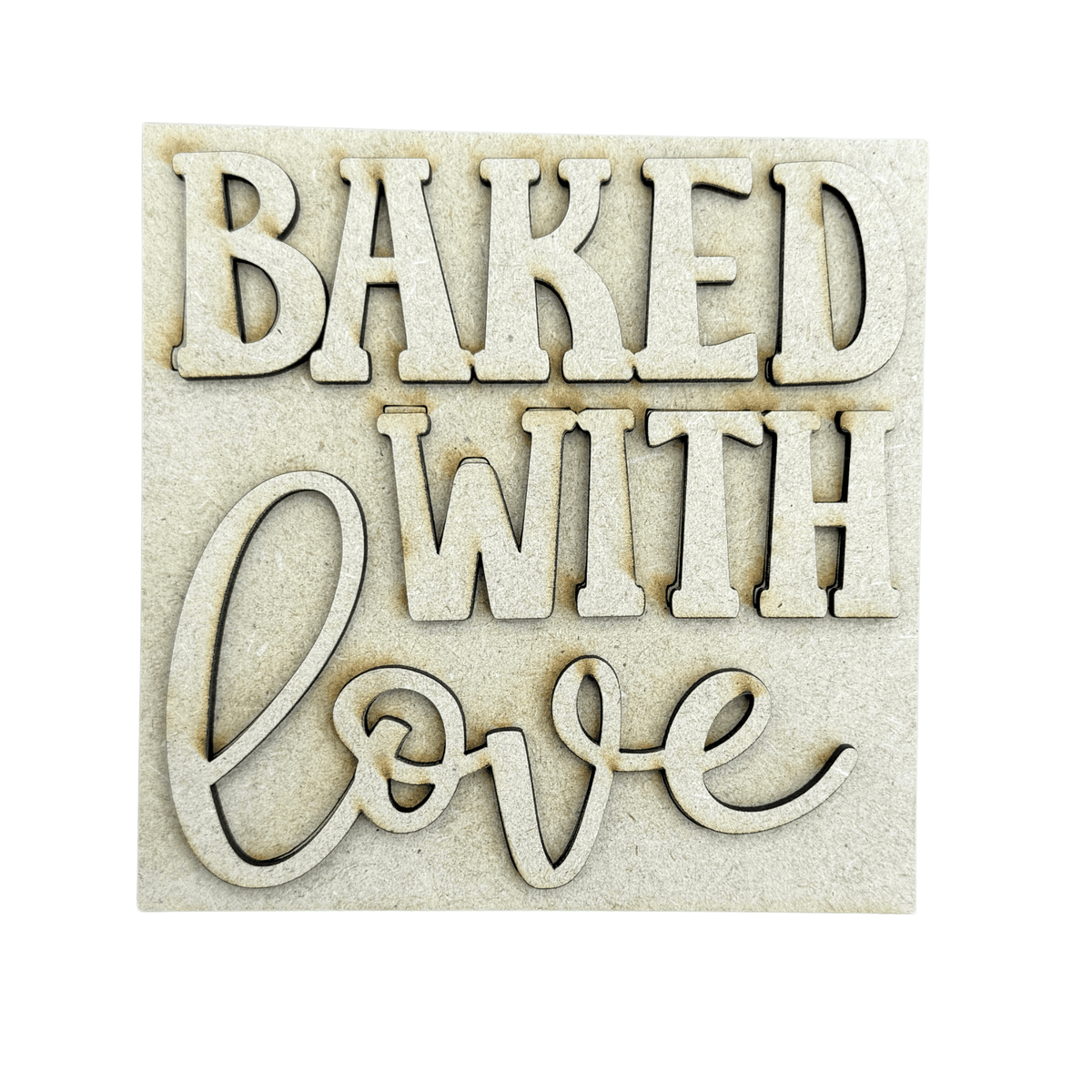 Baked With Love Sign 4.25" Interchangeable Square Insert | DIY Paint Project