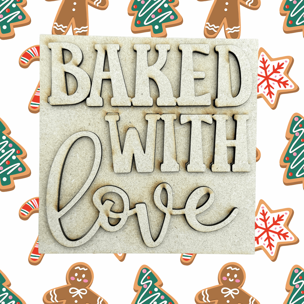 Baked With Love Sign 4.25" Interchangeable Square Insert | DIY Paint Project