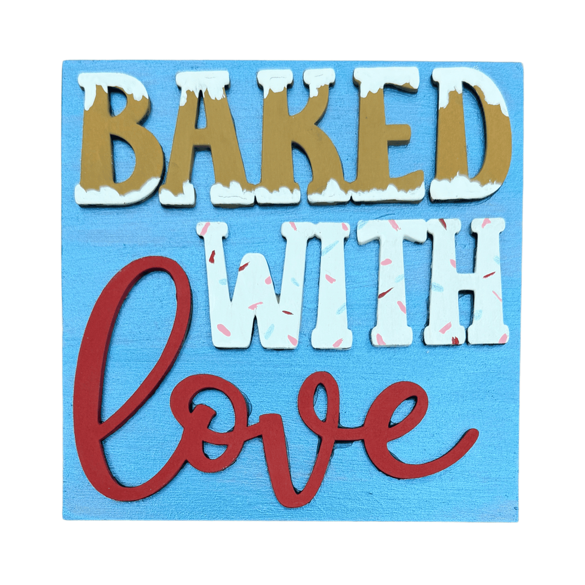 Baked With Love Sign 4.25" Interchangeable Square Insert | DIY Paint Project