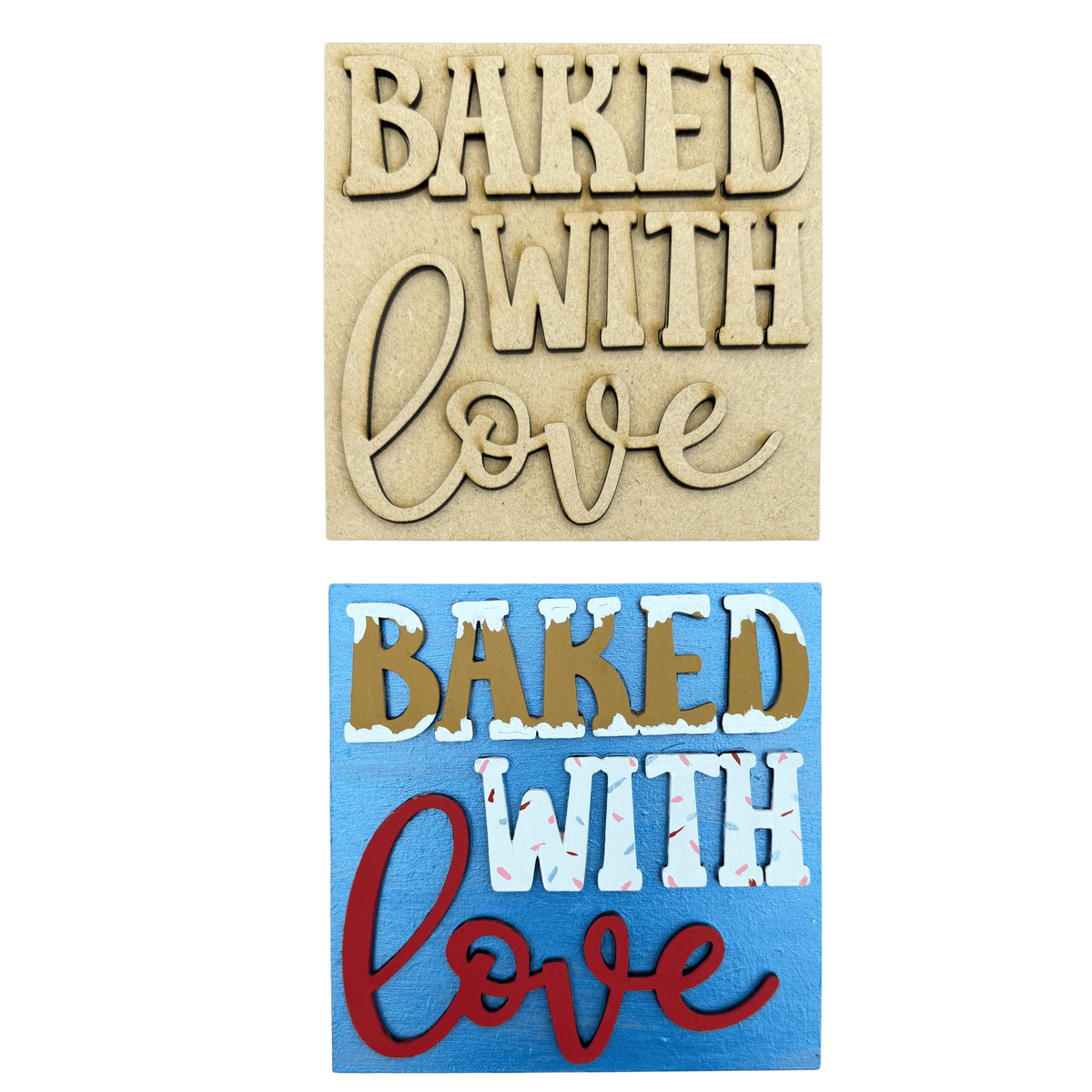 Baked With Love Sign 4.25" Interchangeable Square Insert | DIY Paint Project