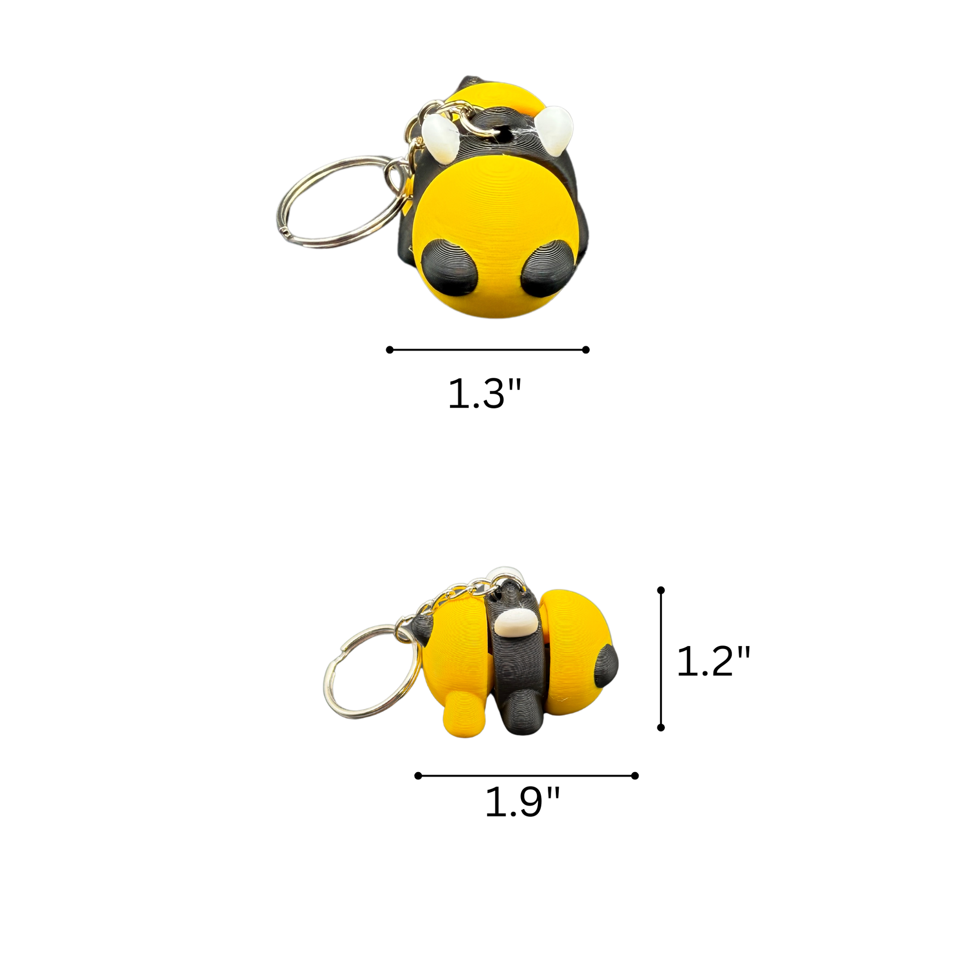  Cute Bee Keychain small articulated bee backpack charm