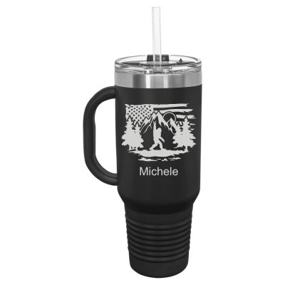 Big Foot Rock-on American Flag 40oz Travel Mug