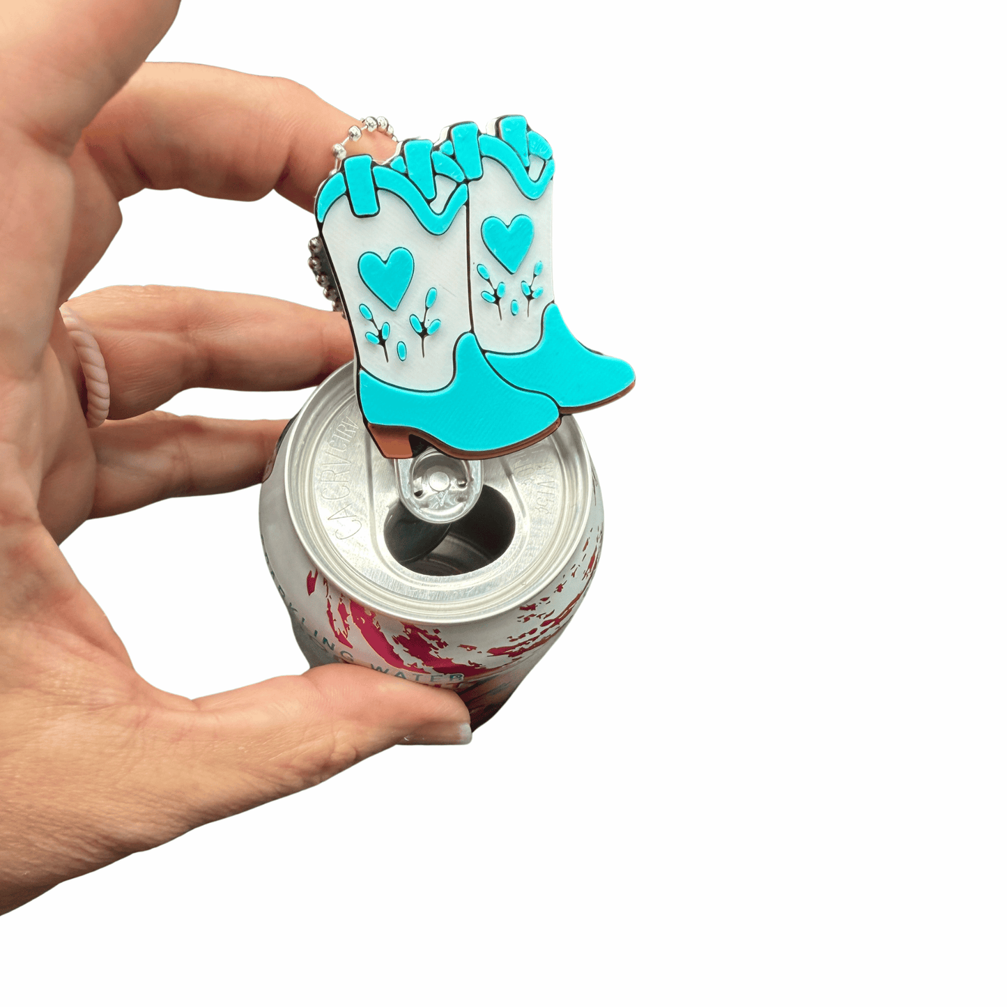Cowboy Boots with Heart Can Tab Opener Keychain