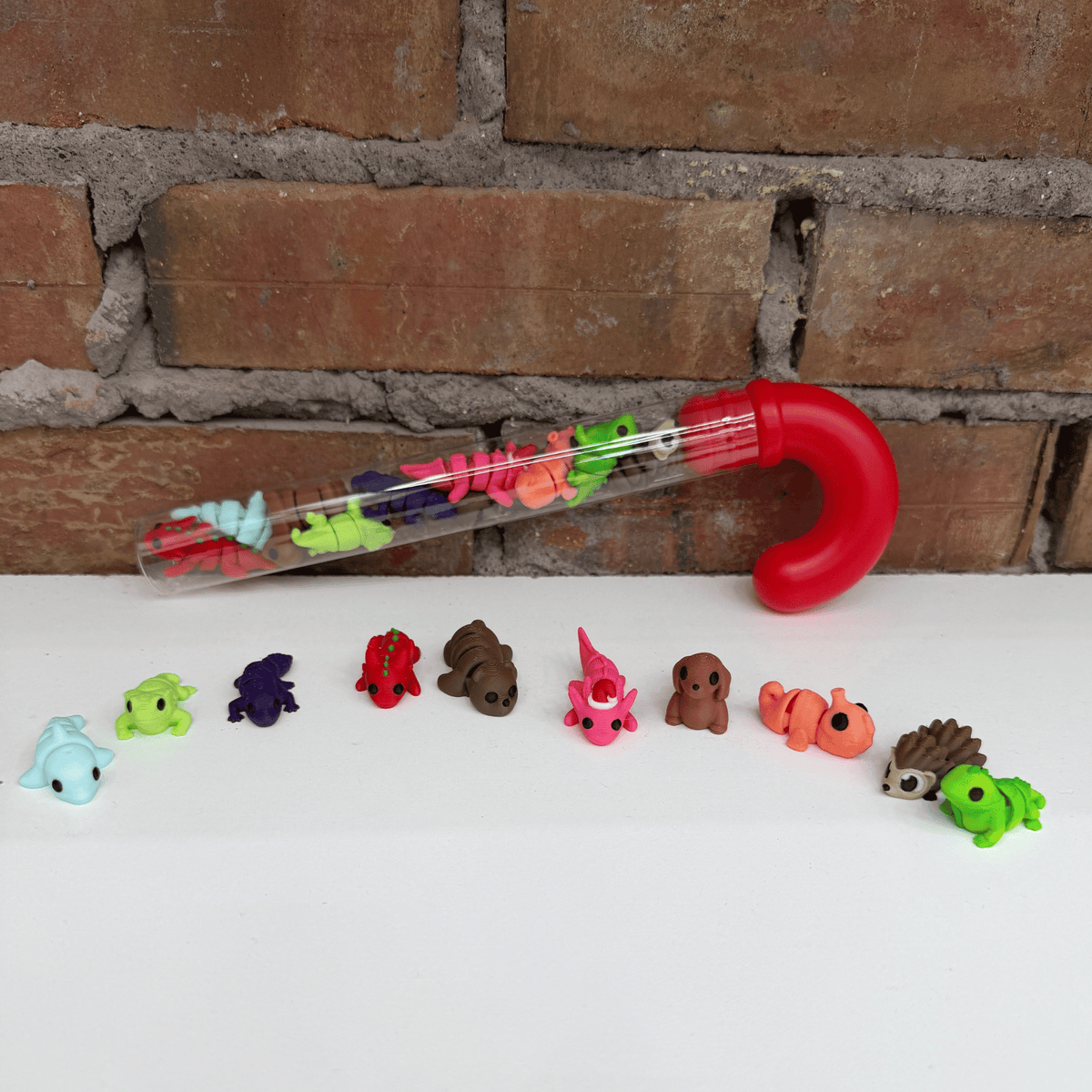3D Printed Animals Candy Cane | 10 Mini Articulated Animals