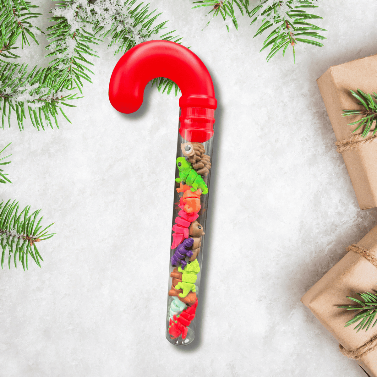 3D Printed Animals Candy Cane | 10 Mini Articulated Animals