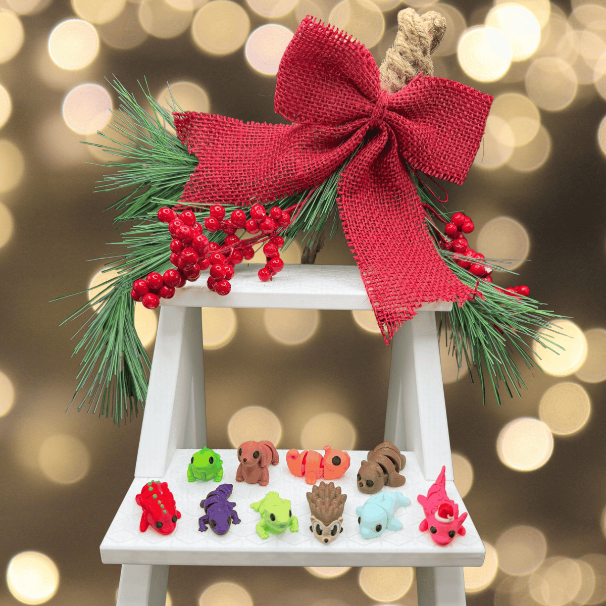 3D Printed Animals Candy Cane | 10 Mini Articulated Animals