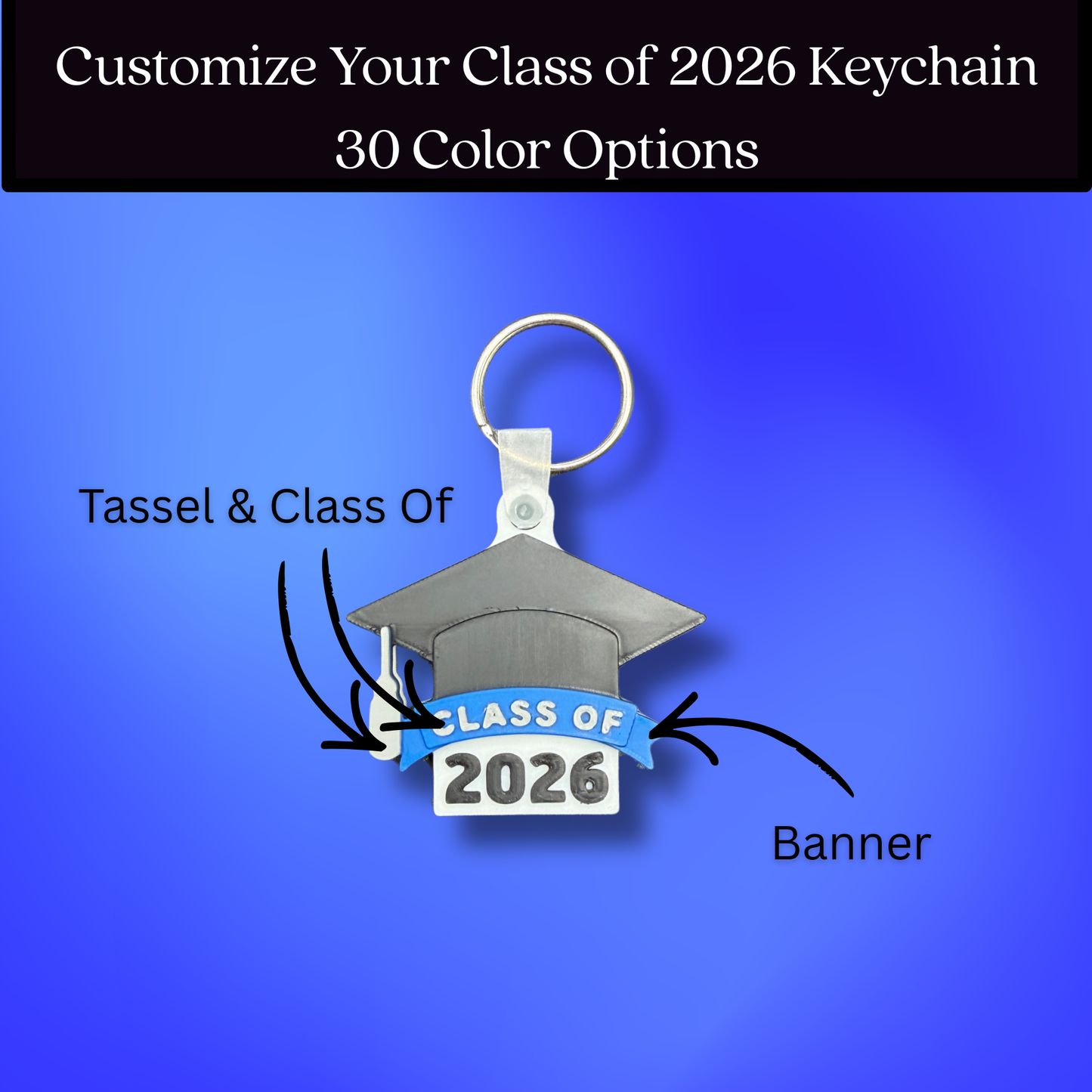 graduation cap keychain personalized