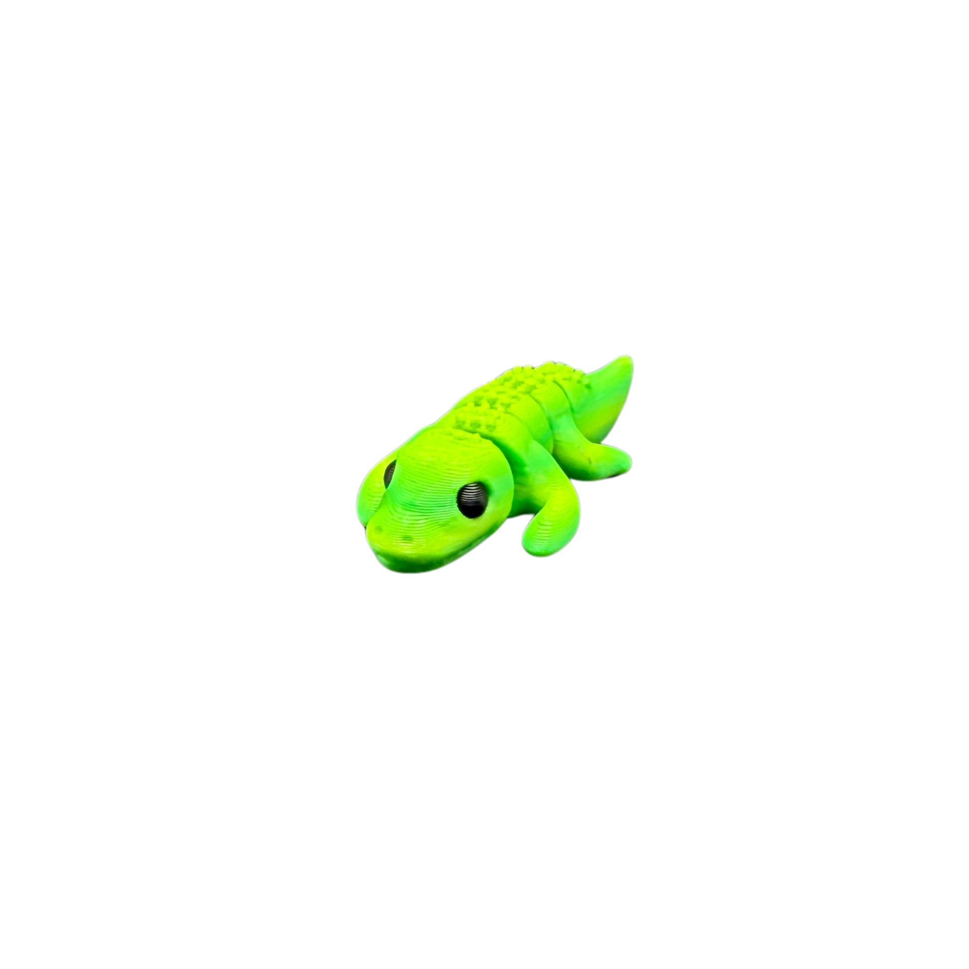 tiny crocodile desk toy bright green sensory fidget