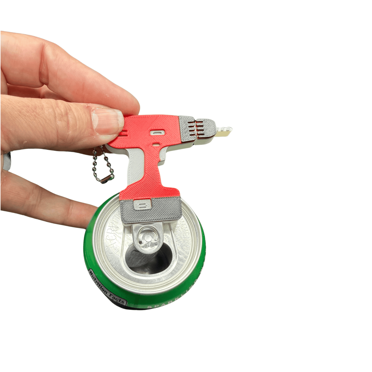 Power Tool Drill Can Tab Opener Keychain
