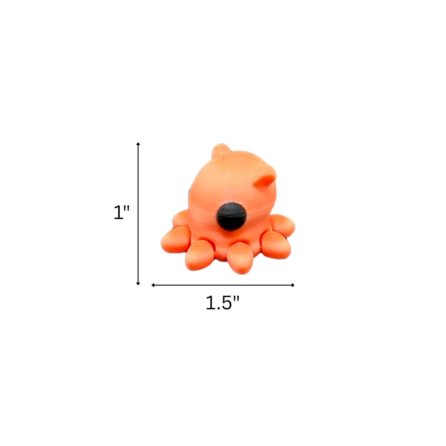 cute mini octopus fidget toy in hand showing size