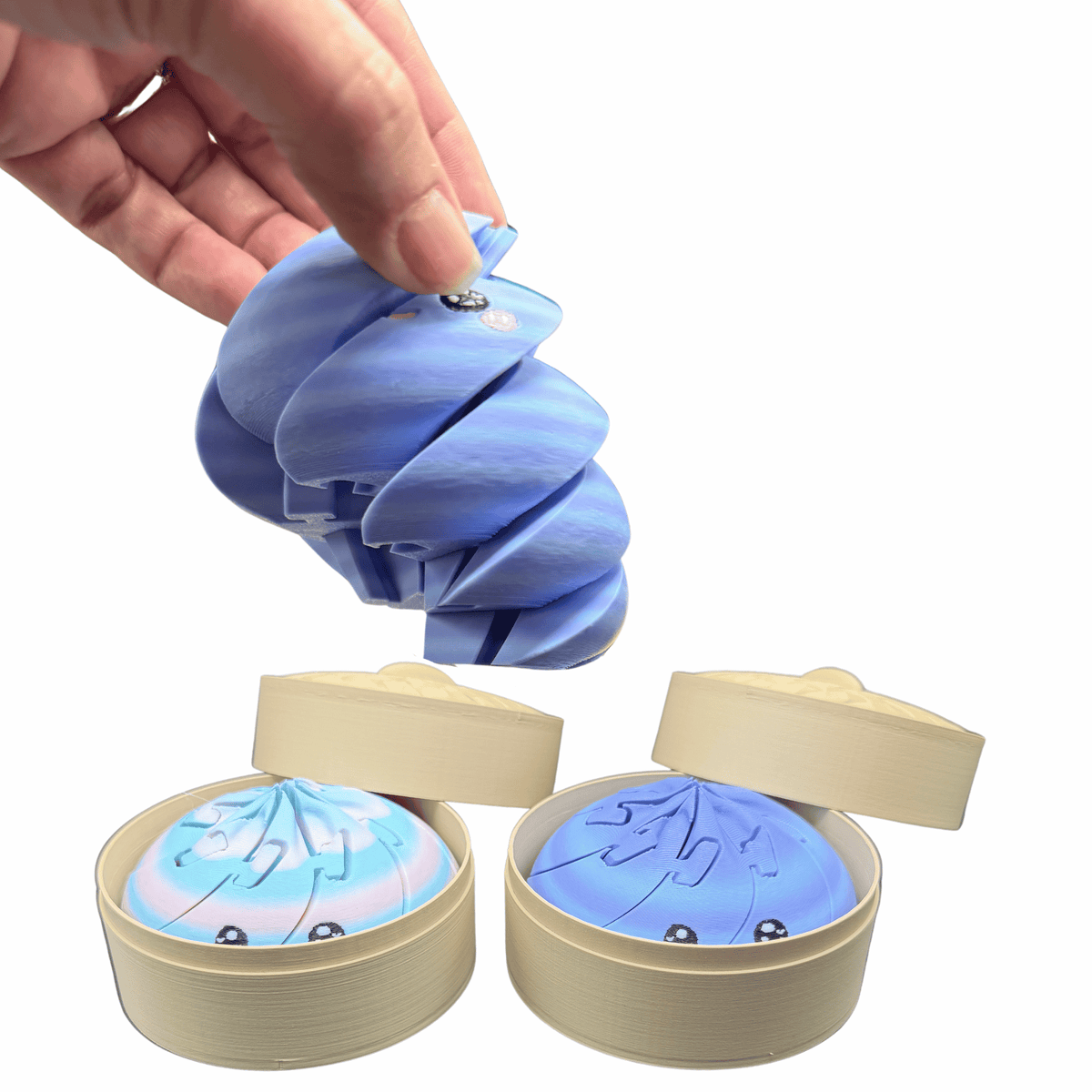 Dumpling Fidget Toy with Steamer Box 3D Printed