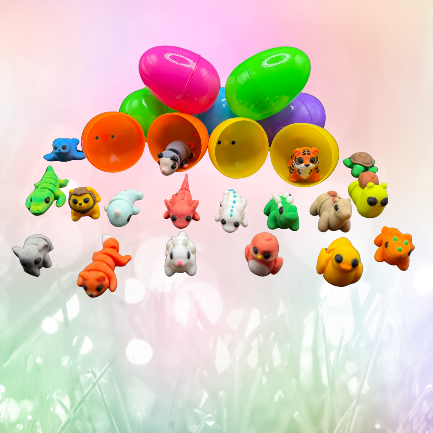 Mini Articulated Animals with Easter Eggs