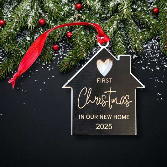 Personalized christmas ornament - first Christmas in our new home holiday keepsake