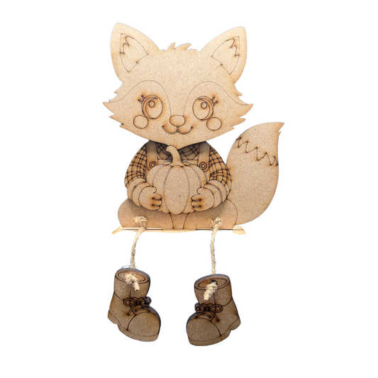 Fox Autumn Dangling Feet Sitter DIY Craft Paint Kit