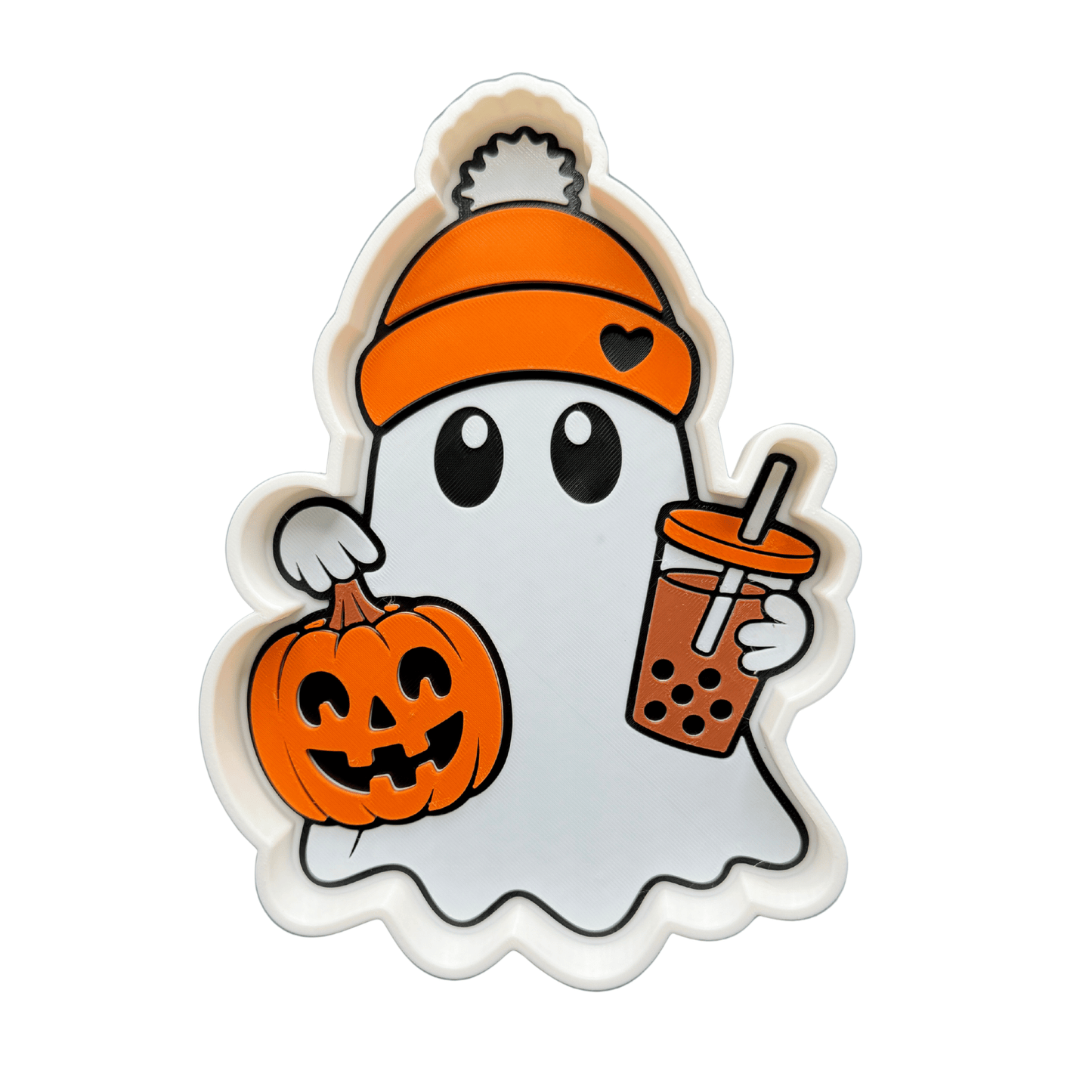 Ghost Trinket Trey with Pumpkin and Drink