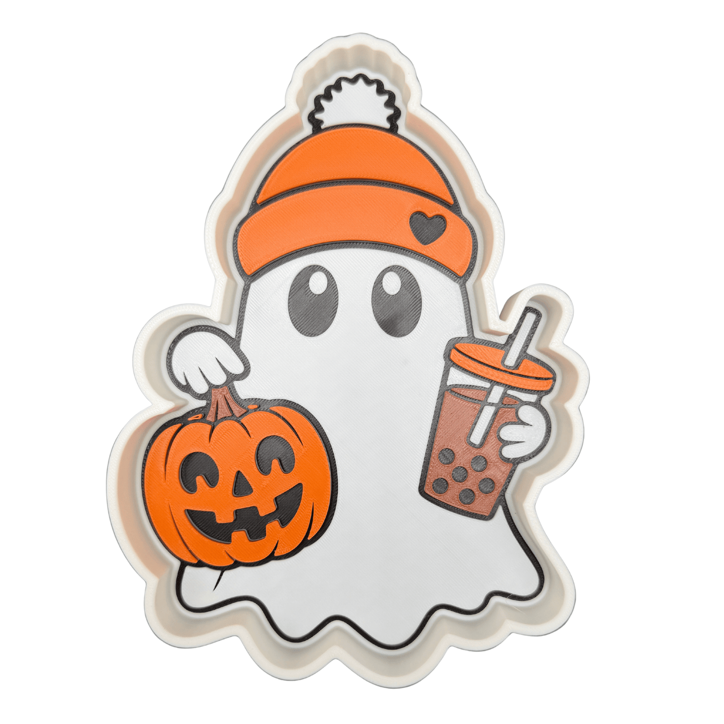 Ghost Trinket Trey with Pumpkin and Drink