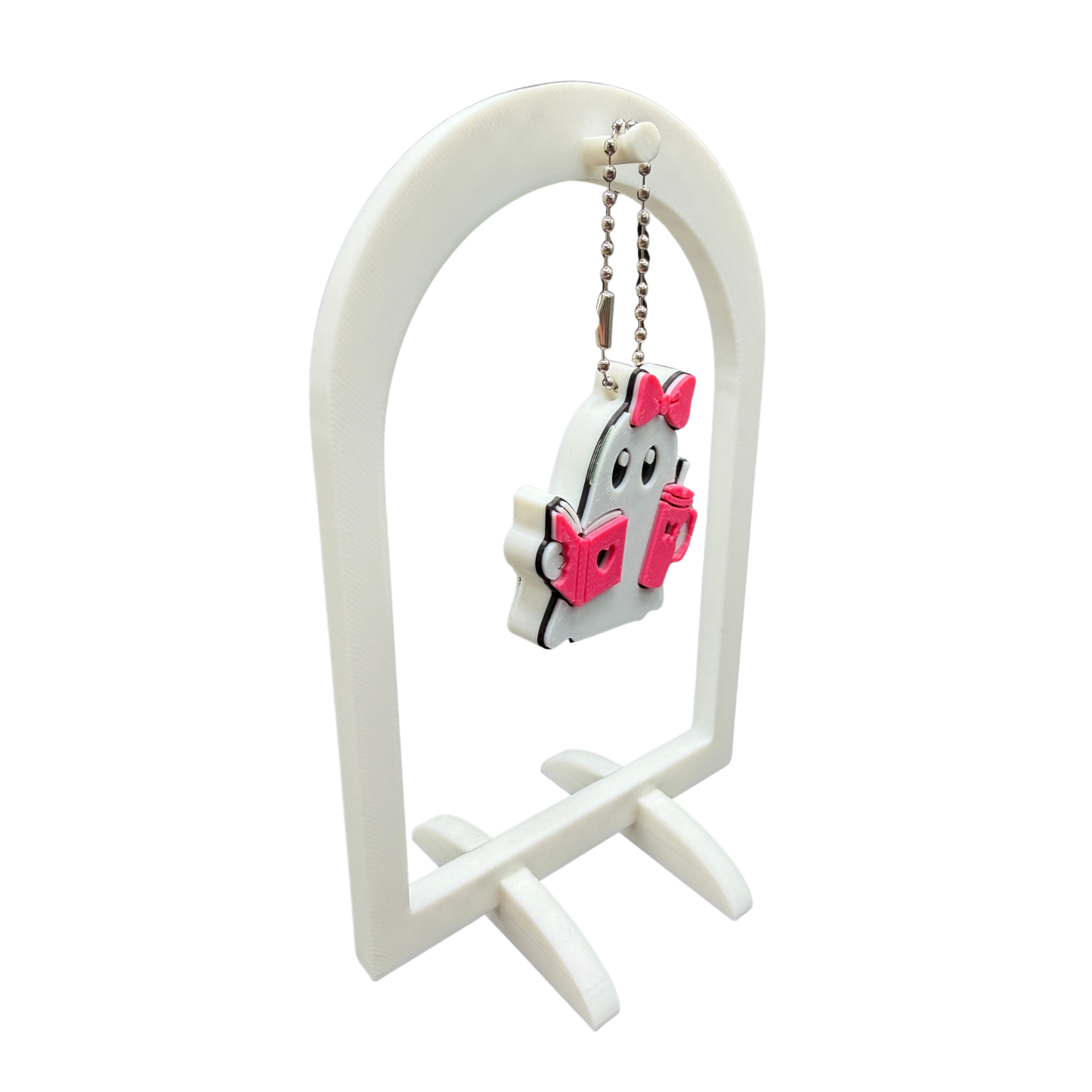 Ghost with Book and Drink Can Opener Keychain