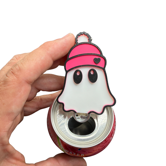 Cute Ghost Beanie Soda Can Opener Keychain