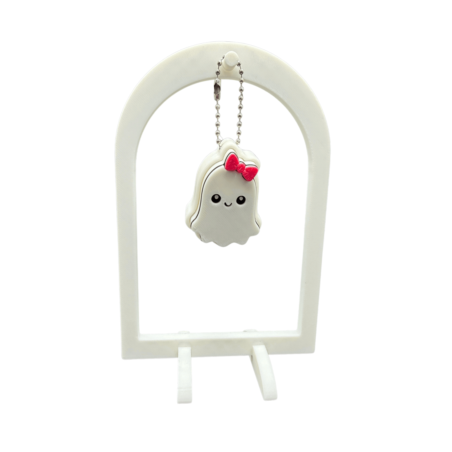 Ghost with Bow Fidget Clicker Keychain