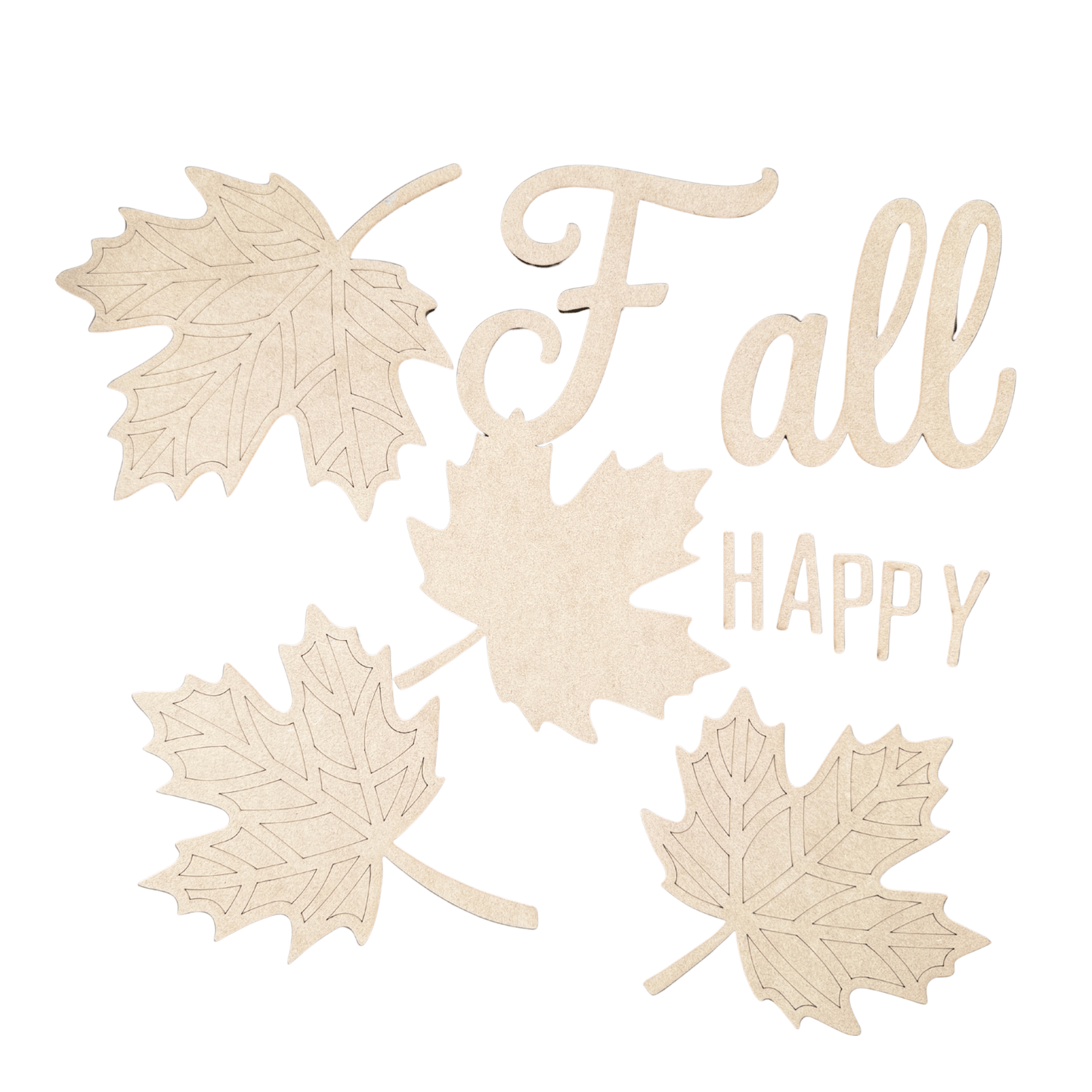 Happy Fall 3 Leaves Round Sign