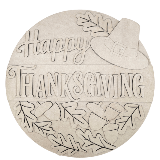 Happy Thanksgiving Round Sign | DIY Paint Project