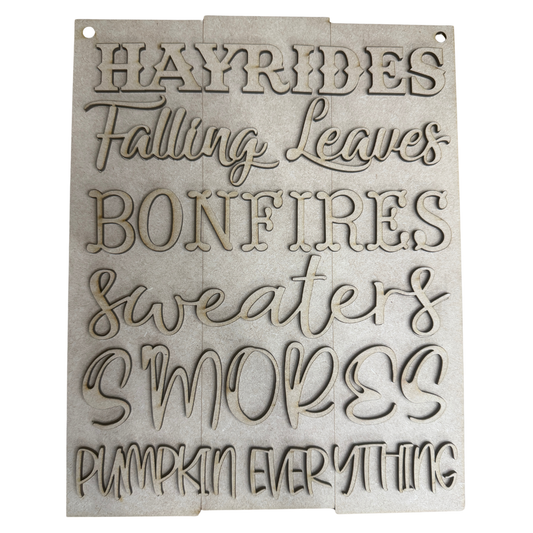 Hayrides Falling Leaves Fall Sign Craft Paint Kit