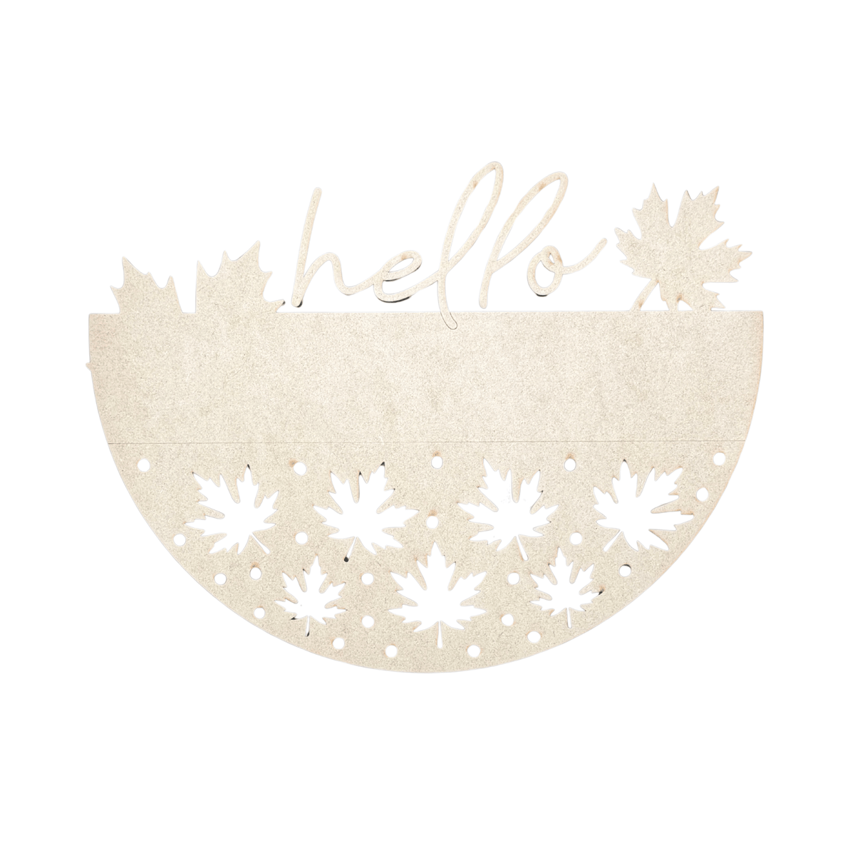 Hello Fall Leaves Round Sign Door Hanger