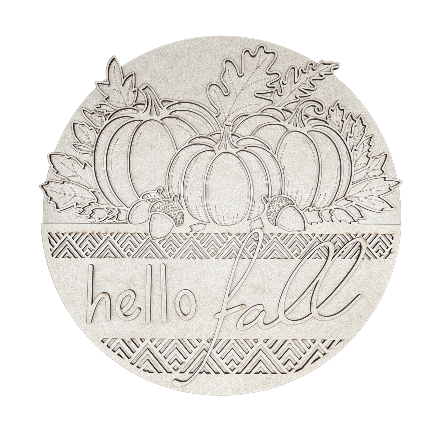 Hello Fall Pumpkins Round Sign