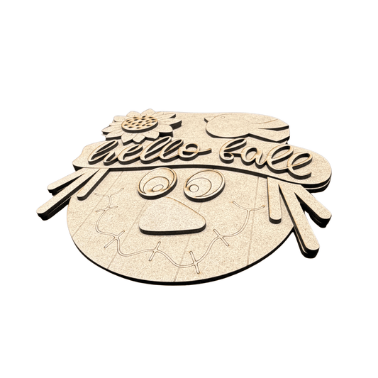 Hello Fall Scarecrow Layered Paint Kit Sign