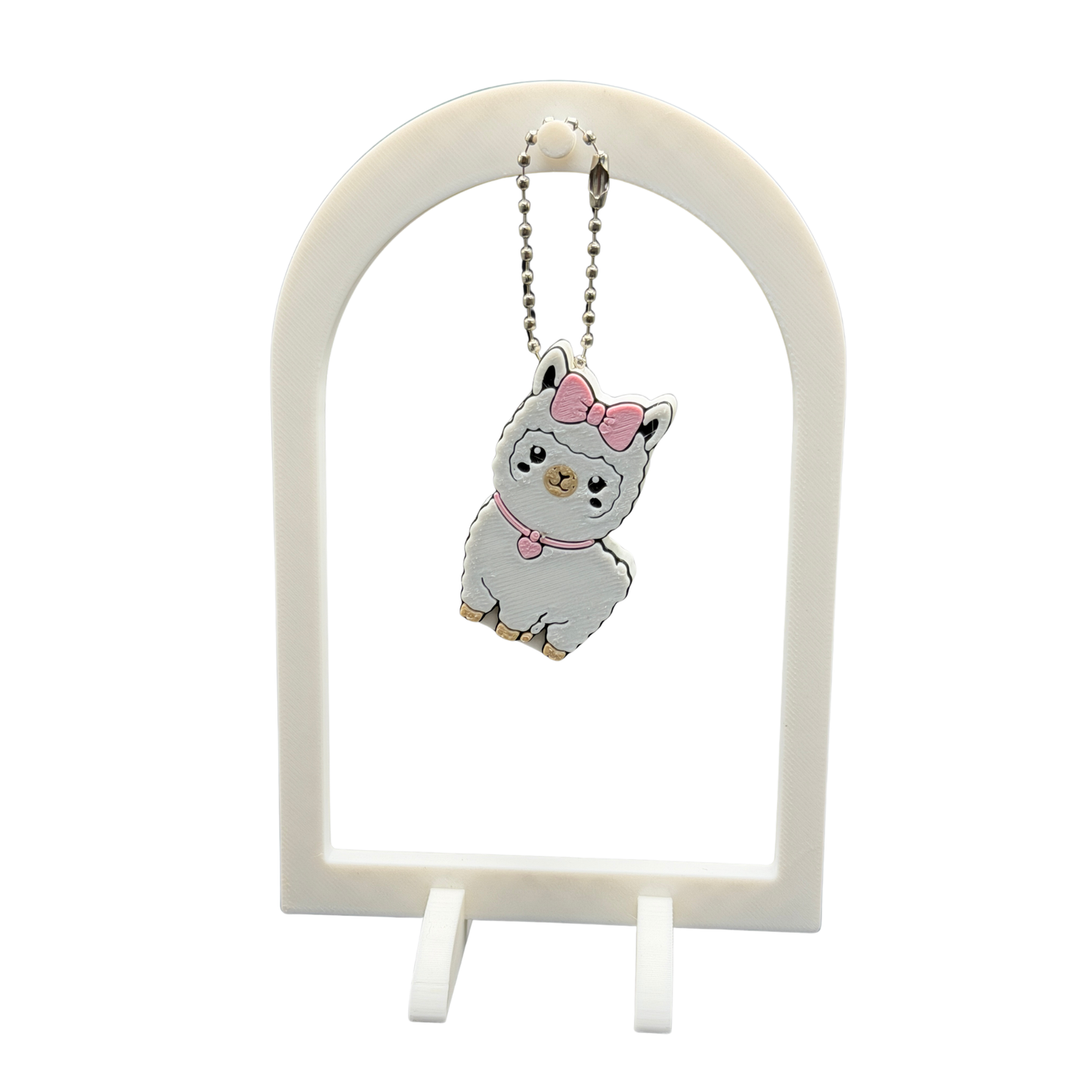 lamb with bow can opener keychain nail saver
