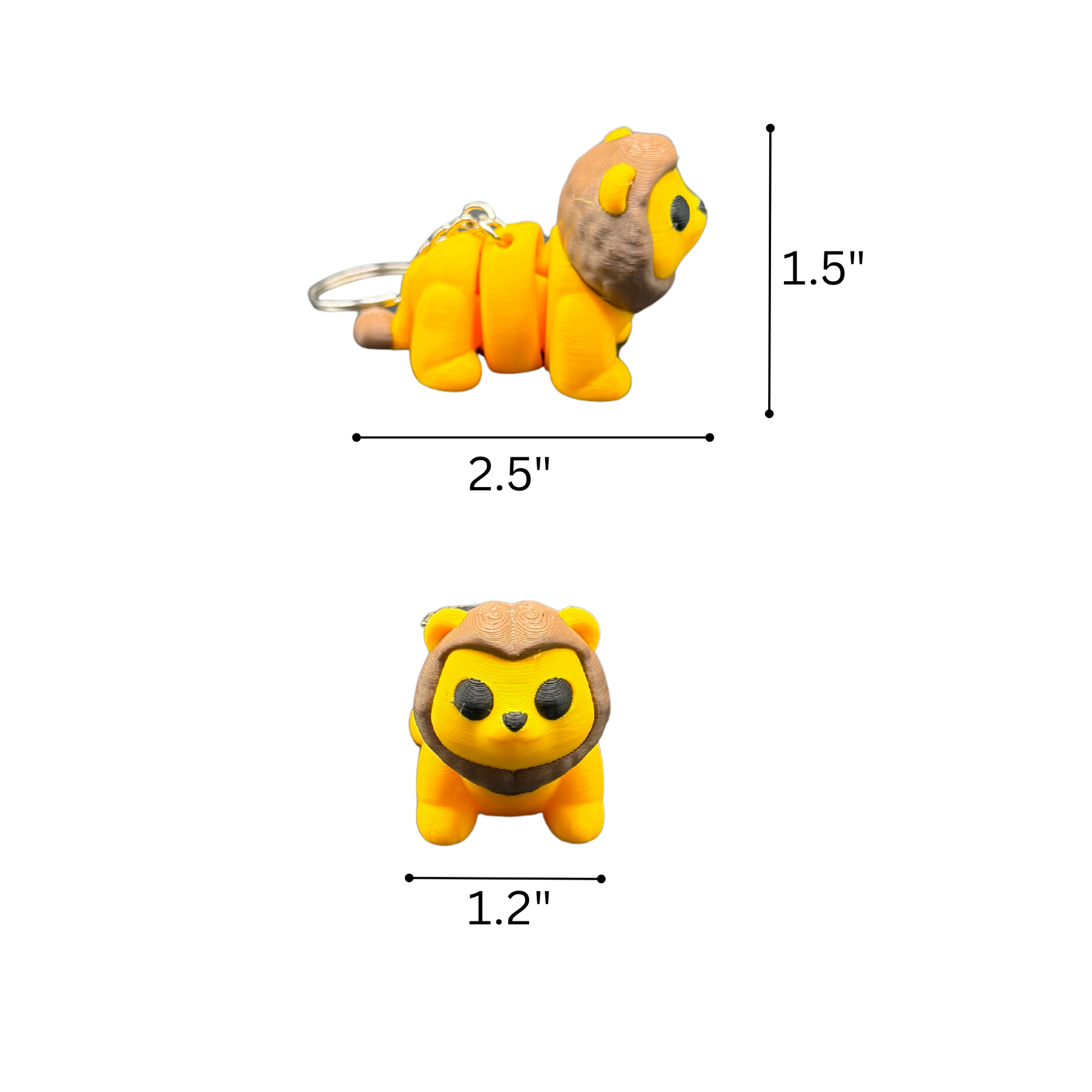 Lion Fidget Keychain articulated 3D printed desk toy