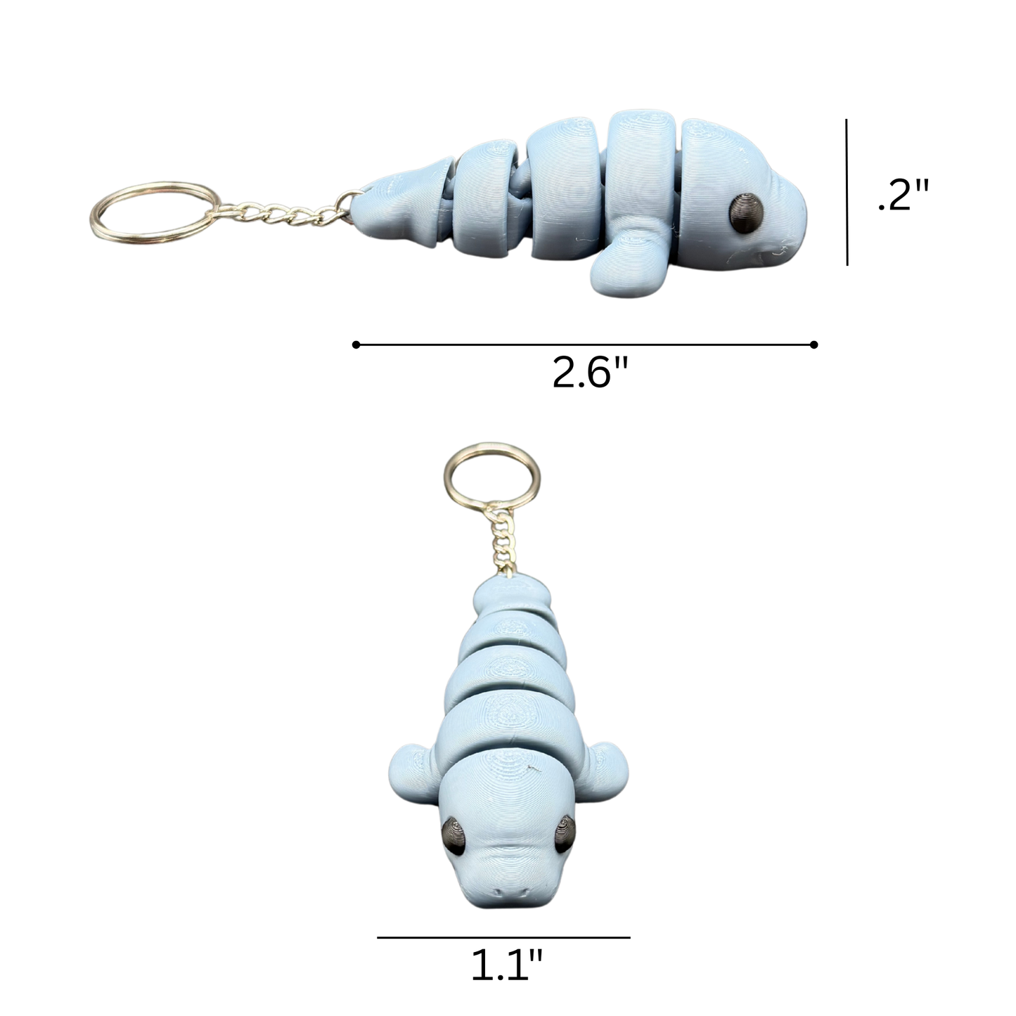 Manatee keychain measurements