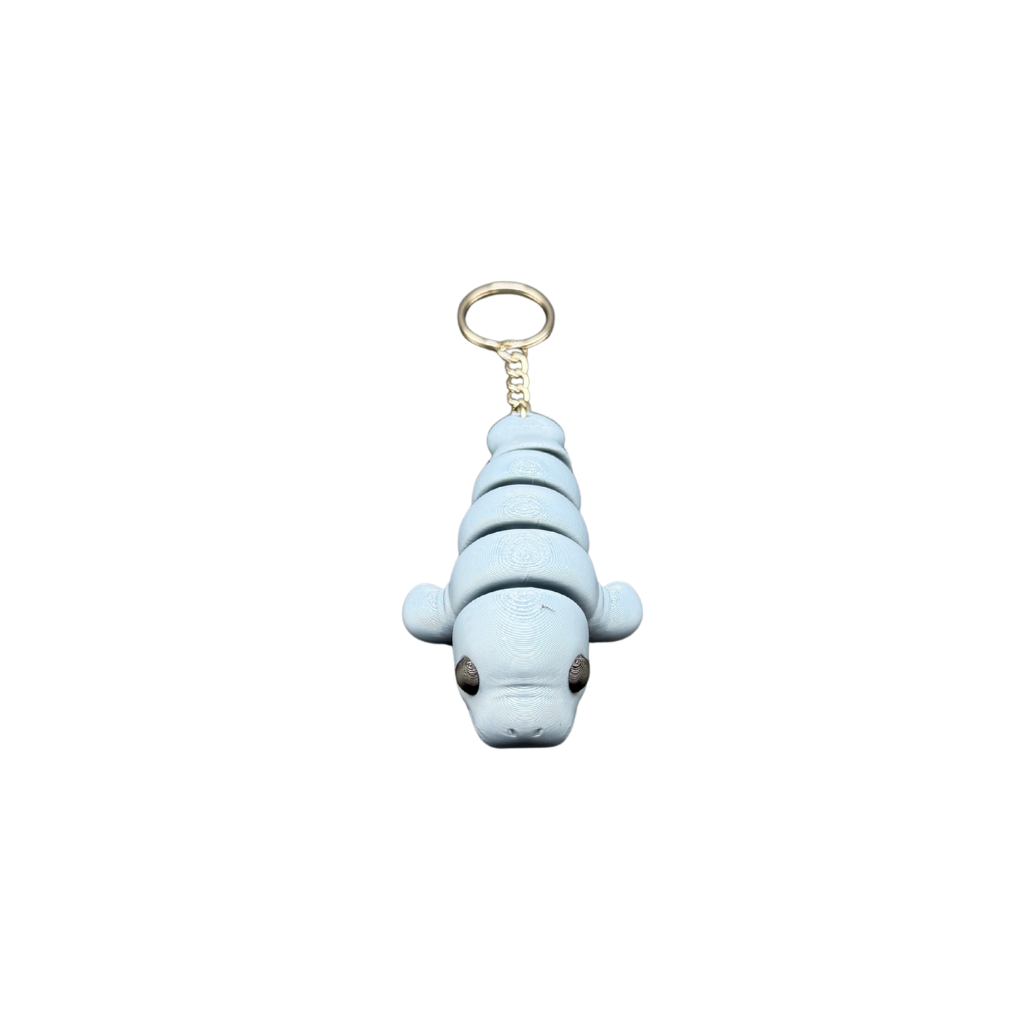 articulated manatee keychain on key ring backpack charm