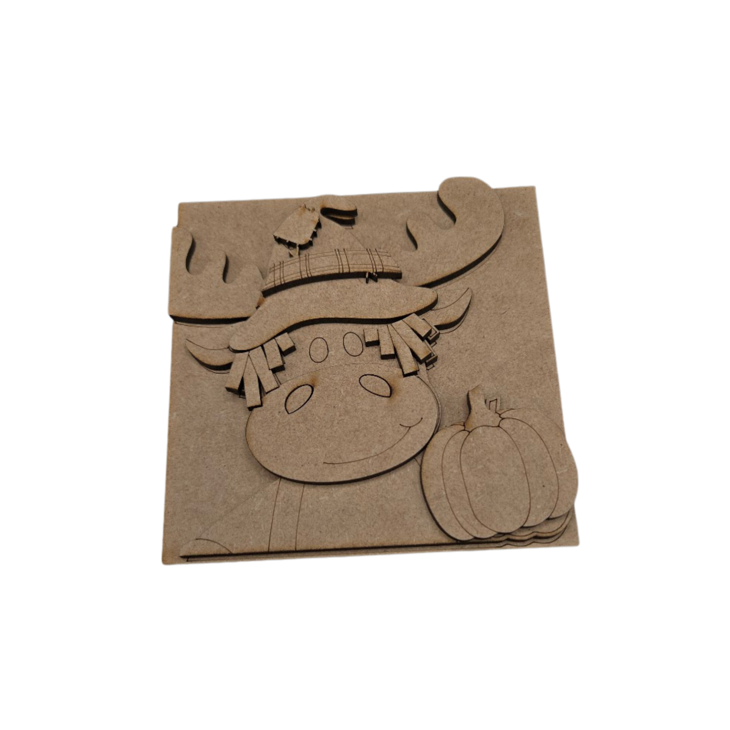Moose Scarecrow 4.25" x 4.25" Wood Sign Interchangeable DIY Craft Kit