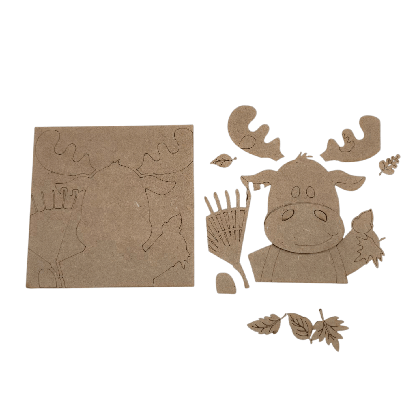 Moose with Rake 4.25x4.25 Interchangeable Sign DIY Craft Kit