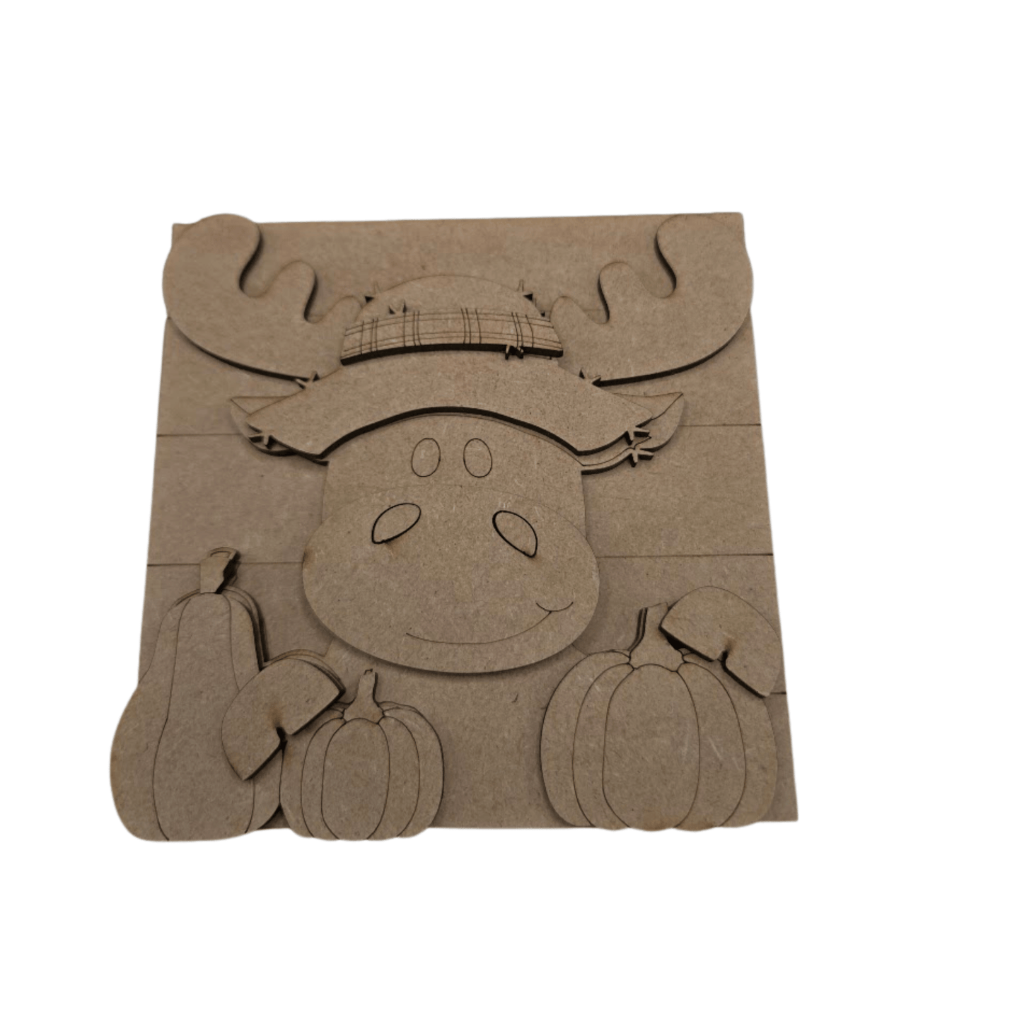 Moose with Hat 4.25" x 4.25" Interchangeable Wood Sign DIY Craft Paint Kit