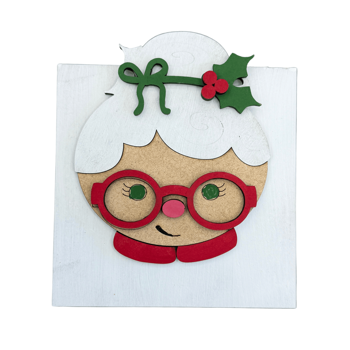 Mrs Claus Paint Project Sign |4.25 Inch Square DIY Christmas Insert for Interchangeable Frames
