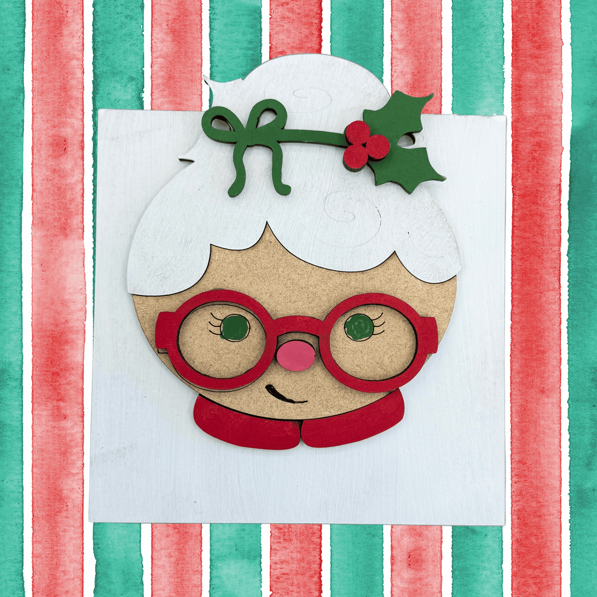 Mrs Claus Paint Project Sign |4.25 Inch Square DIY Christmas Insert for Interchangeable Frames