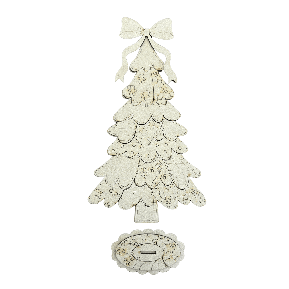 DIY Patchwork Christmas Tree | Layered Standing Tree with Bow