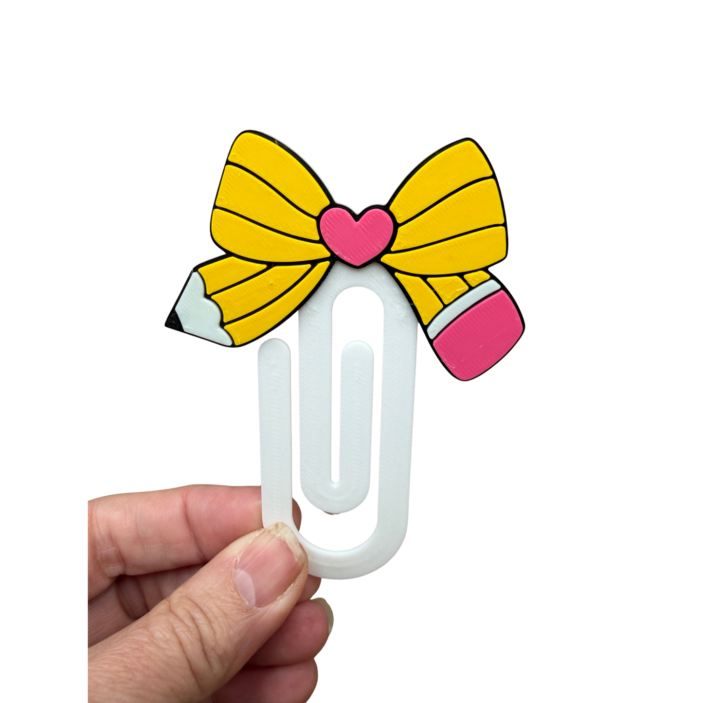 Pencil Bow Paperclip Bookmark Set – Cute Planner Paperclips for Teachers, Students & Book Lovers (Set of 3)